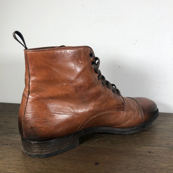 To Boot New York Mens Brown Leather Richmond Lace Up Boots Dress Shoes Size 9.5 - Picture 5 of 10